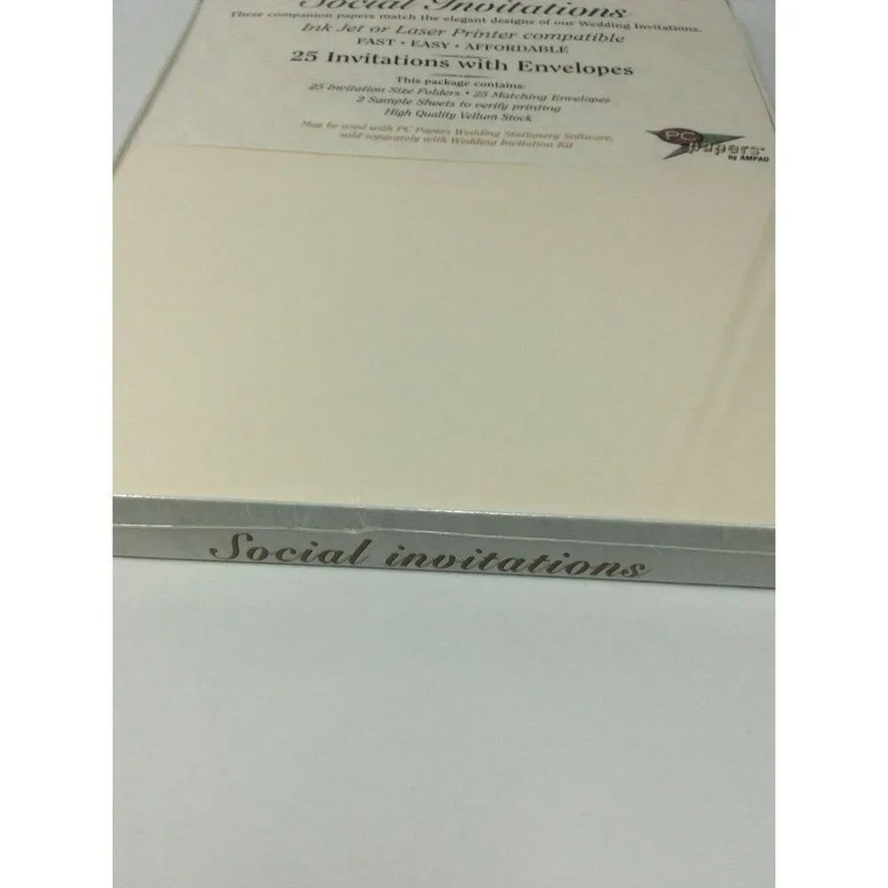 Vintage Invitations 25 ct Envelopes Blanks Printable Wedding Stationary White